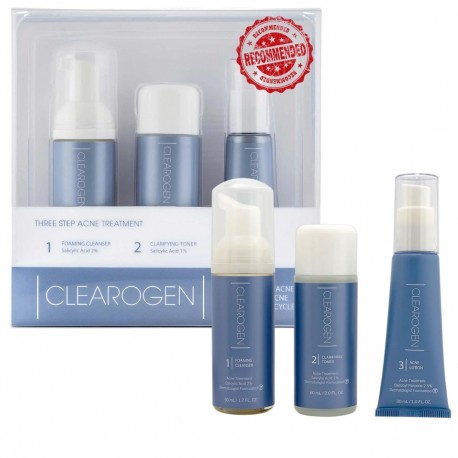Clearogen Sensitive Skin 3-Step 1-miesięczna Kuracja do Walki z Trądzikiem Bardzo Skuteczna
