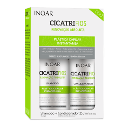 INOAR Cicatrifios Włosy Zniszczone Zabiegami Szampon 250ml + Odżywka 250ml