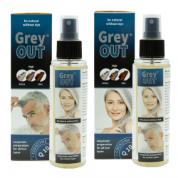 2szt Odsiwiacz Grey Out +Q10 Przywraca Kolor Siwym Włosom, Przeciwłupieżowy, Przeciwdziała Przetłuszczaniu Włosów GreyOut 125ml