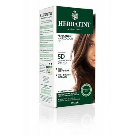 Herbatint 5D-JASNY ZŁOTY KASZTAN Trwała Farba do Włosów Seria Naturalna